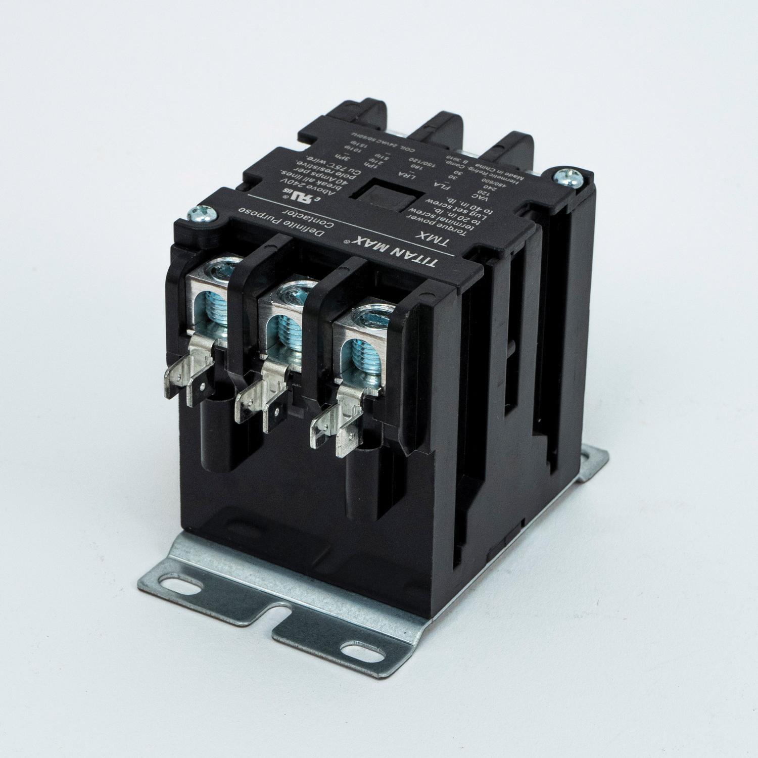 TITAN MAX® TMX340B2 Definite Purpose Contactor, 120 V Coil, 40 A, 3-Pole