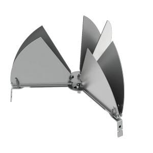 Titus D-75 10 Radial Damper, Steel, Galvanized/Mill