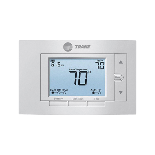 TRANE® XR203 TCONT203AS42MA Programmable Thermostat, 24 V, 7-Day Programmable Programmability, 2-Heat/Cool Stage