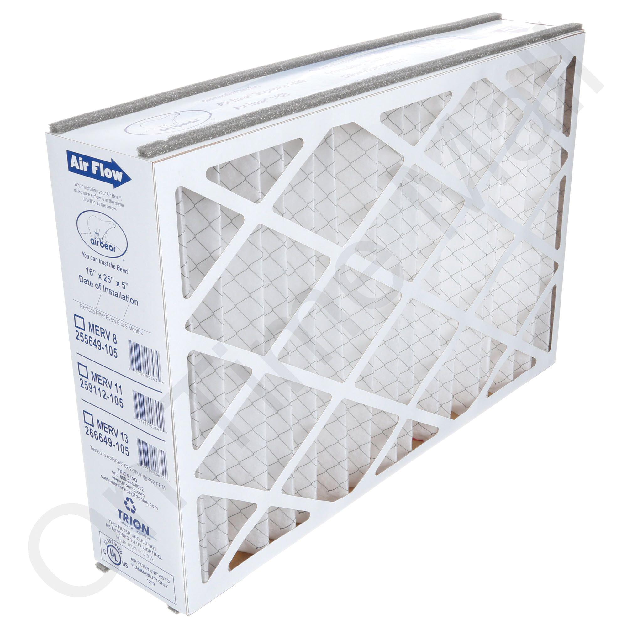 Trion® Air Bear 259112-105 Media Filter, 16 in W, 25 in H, 5 in D, 11 MERV
