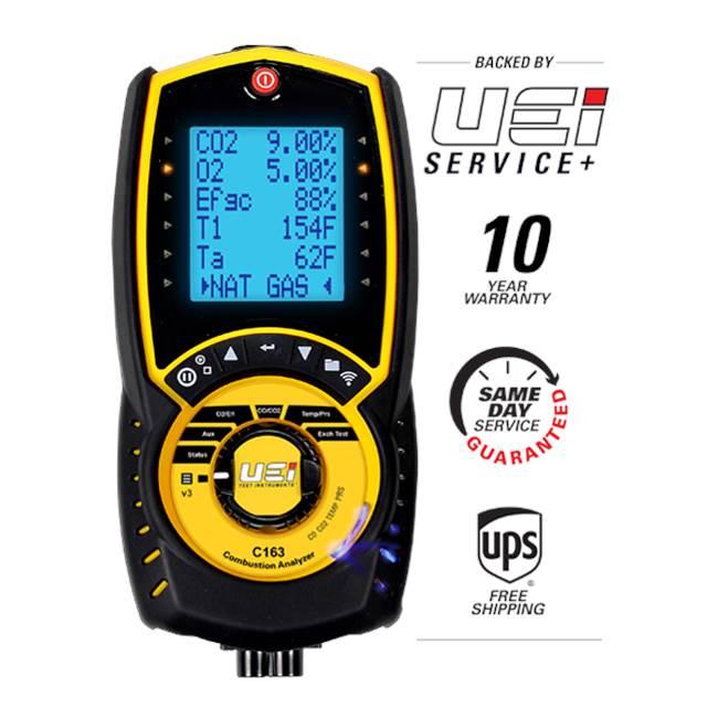 UEi TEST INSTRUMENTS™ C163KIT Combustion Analyzer W/Pressure & Printer Case