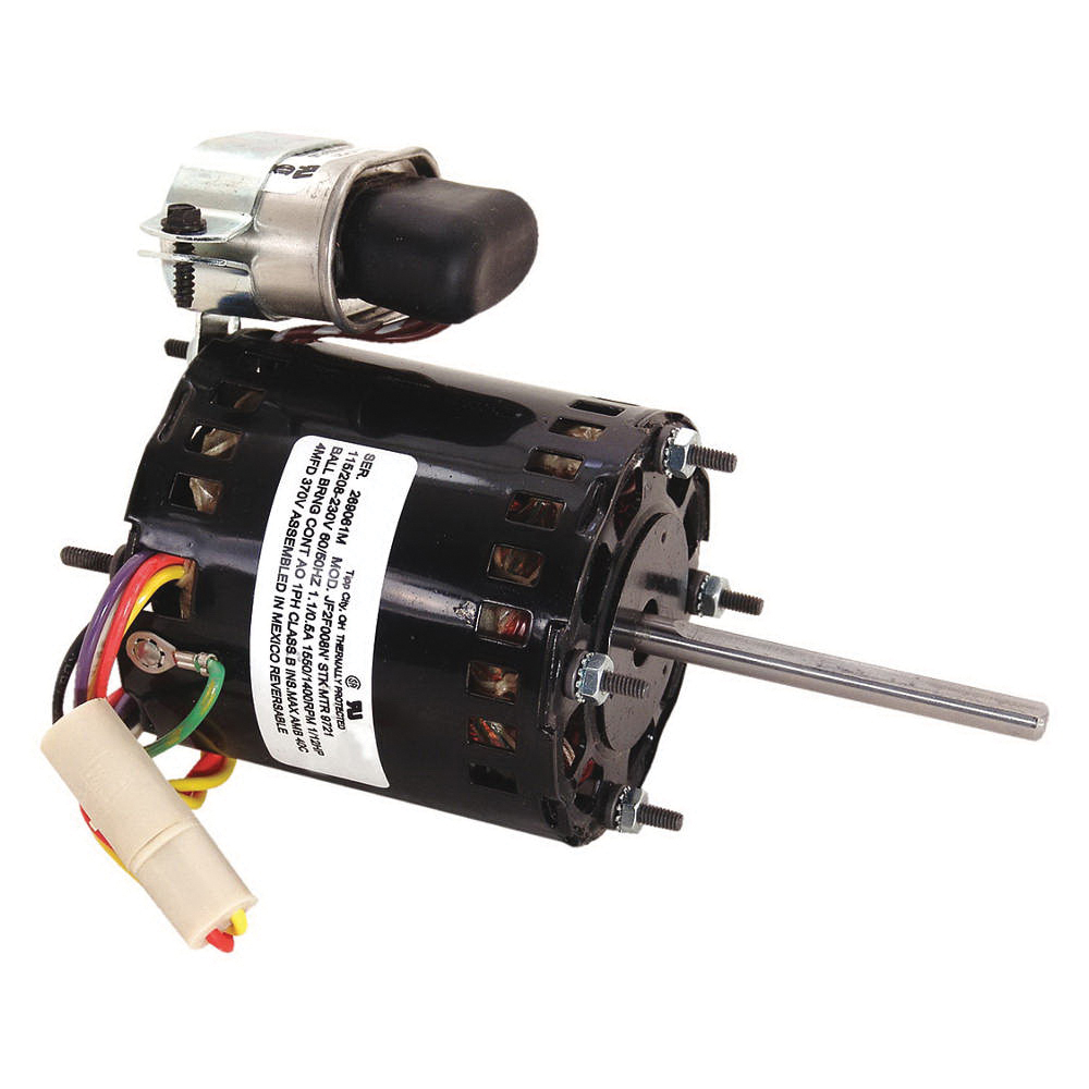 Fasco® 9721 3-in-1 Motor, 115/208 to 230 VAC, 1.1/0.5 A Full Load, 1/12 hp, 1550 rpm Speed, 1 ph, 50 Hz, 60 Hz