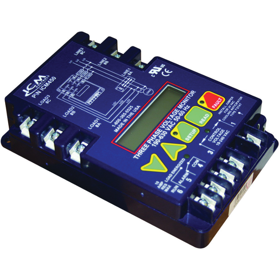 ICM™ ICM450C Line Voltage Monitor, 18 - 240 VAC (Control), 190 - 630 VAC (Line)