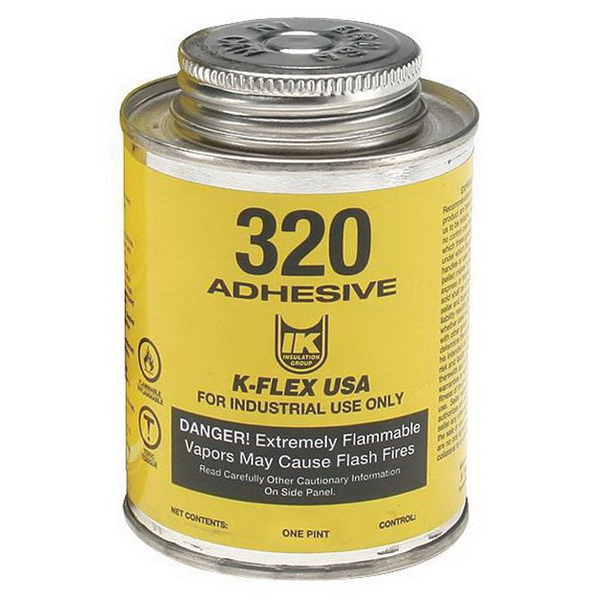 K-Flex 320 800-320-PTB Contact Adhesive, Liquid, Amber, Characteristic Solvent, 1 pt, Brush Top