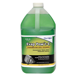 Nu-Calgon Evap Pow'r-C 4168-08 Coil Cleaner, 1 gal Bottle, Clear Green