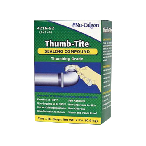 Nu-Calgon Thumb-Tite 4216-92 Thumb-Tite Sealing Compound, White, 2 lb, Bo