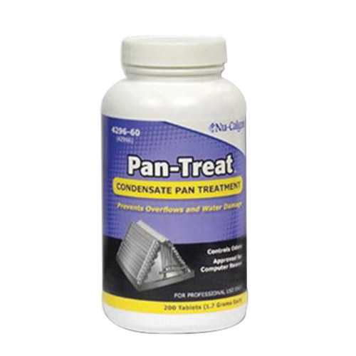 Nu-Calgon 4296-60 Pan-Treat Condensate Pan Treatment Tablet, 200 Tabs, Bottle, Solid, Green