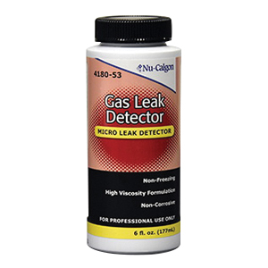 Nu-Calgon 4180-53 Gas Leak Detector, Liquid, Clear, 6 oz, Bottle with Dauber