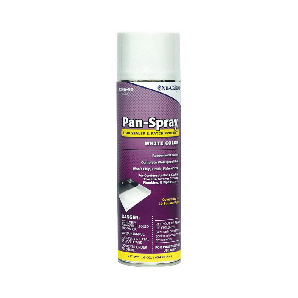 Nu-Calgon Pan-Spray 4296-50 Pan-Spray Leak Sealer and Patch Product, Gas, White, Solvent, 16 oz, Can