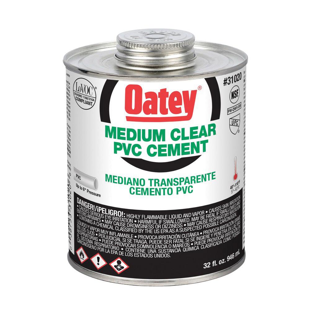 Oatey® 31020 PVC Cement, 32 oz, Liquid, Clear, Solvent thumbnail 2