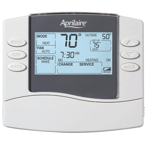 Aprilaire® 8400 8463 Thermostat, 24 VAC, 1 - 2.5 A, 5-1-1, 5-2 day Program Programmability, 1 Heat/1 Cool -Stage