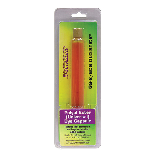Spectroline® GS-2/ECS Glo-Stick Dye Capsule, 0.52 oz, Liquid, Amber, Mild