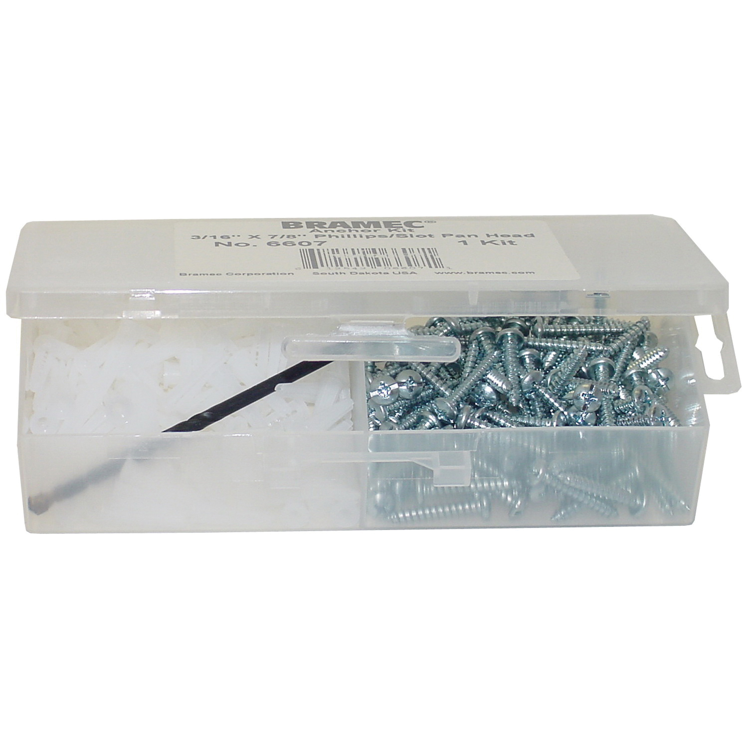 BRAMEC® 14083 Anchor Kit, 1/4 x 1 in, Plastic