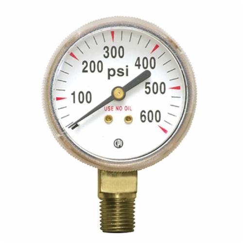 UNIWELD® G8D Welding Gauge, 2 in Dial, 600 psi Measuring Range, 1/4 in Connection