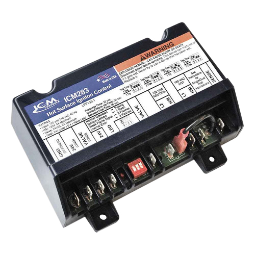 ICM™ ICM283 Gas Ignition Control Module, 120, 24 VAC, 60 Hz, 5 A at 120 VAC HSI, 2 A at 24 VAC Valve Contact