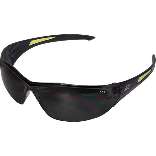 EDGE® SD116-G2 Safety Glasses, Unisex, Universal, Smoke Lens, Scratch-Resistant Lens, Black Frame, Straight Temple