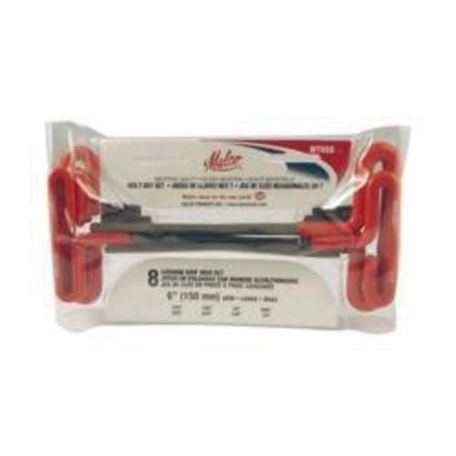 Malco® WT9SG Hex Key Set, System of Measurement: Imperial, T Key, 3/32 to 1/4 in Tip, Alloy Steel, 8-Piece