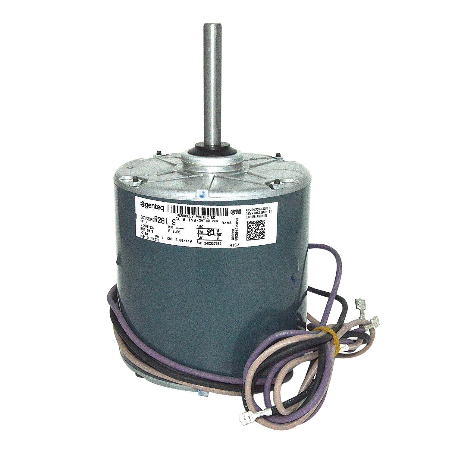 TRANE&reg; MOT04762 Condenser Fan Motor, 208 to 230 V, 2/5 hp, 1075 rpm Speed, 1 ph -Phase, 60 Hz, 48 Frame