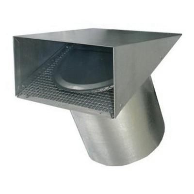 Builders Best&reg; 111040 Hood with Flapper and Screen, 10 in Dia, 6 in Tail, 12 in W, 14.13 in H, Steel, Galvanized