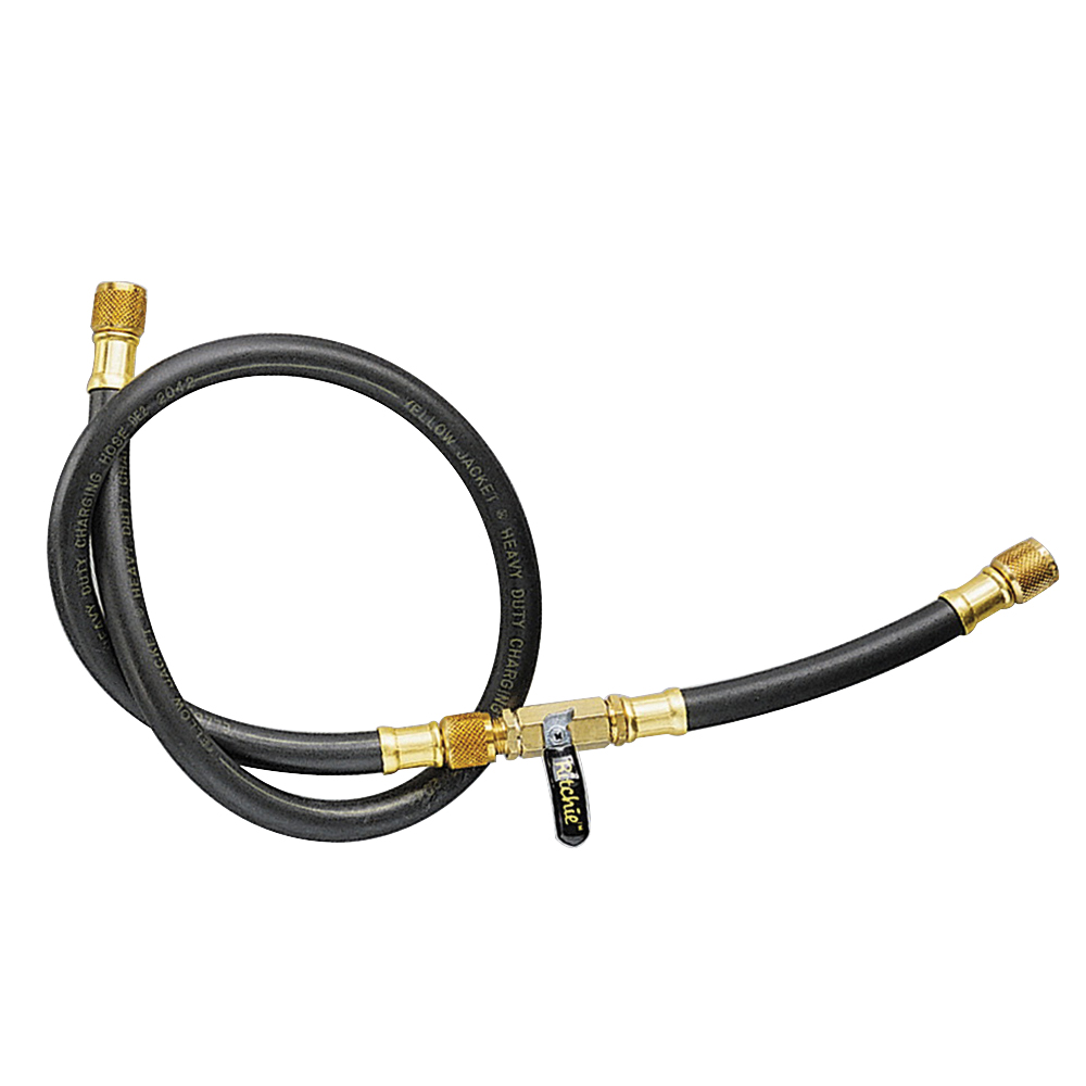 Yellow Jacket® 15710 Charging Hose, 3/8 in Straight Flare x 3/8 in Straight Flare Nominal, 5/16 in ID, 3/8 in OD