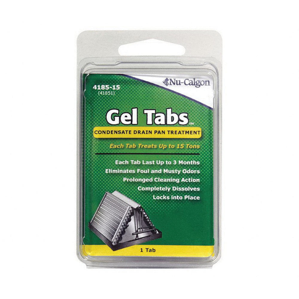 Nu-Calgon GelTabs 4185-15 Condensate Pan Treatment Tablet, 1 Tab, Solid