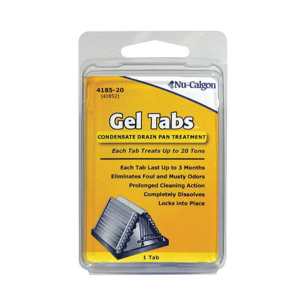 Nu-Calgon GelTabs 4185-20 Condensate Pan Treatment Tablet, 1 Tab, Solid, Yellow