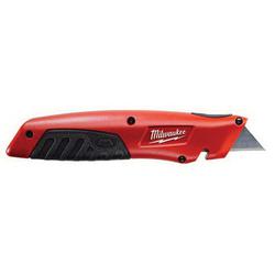 Milwaukee&reg; 48-22-1910 Sliding Utility Knife, Double Edge Retractable Blade, Carbon Steel Blade, 5 Blades Included, 7-1/4 in OAL