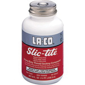 BRAMEC® Slic-Tite 16144 Thread Sealant with PTFE, Viscous Paste, White, Oily, 1/2 pt, Brush In Cap
