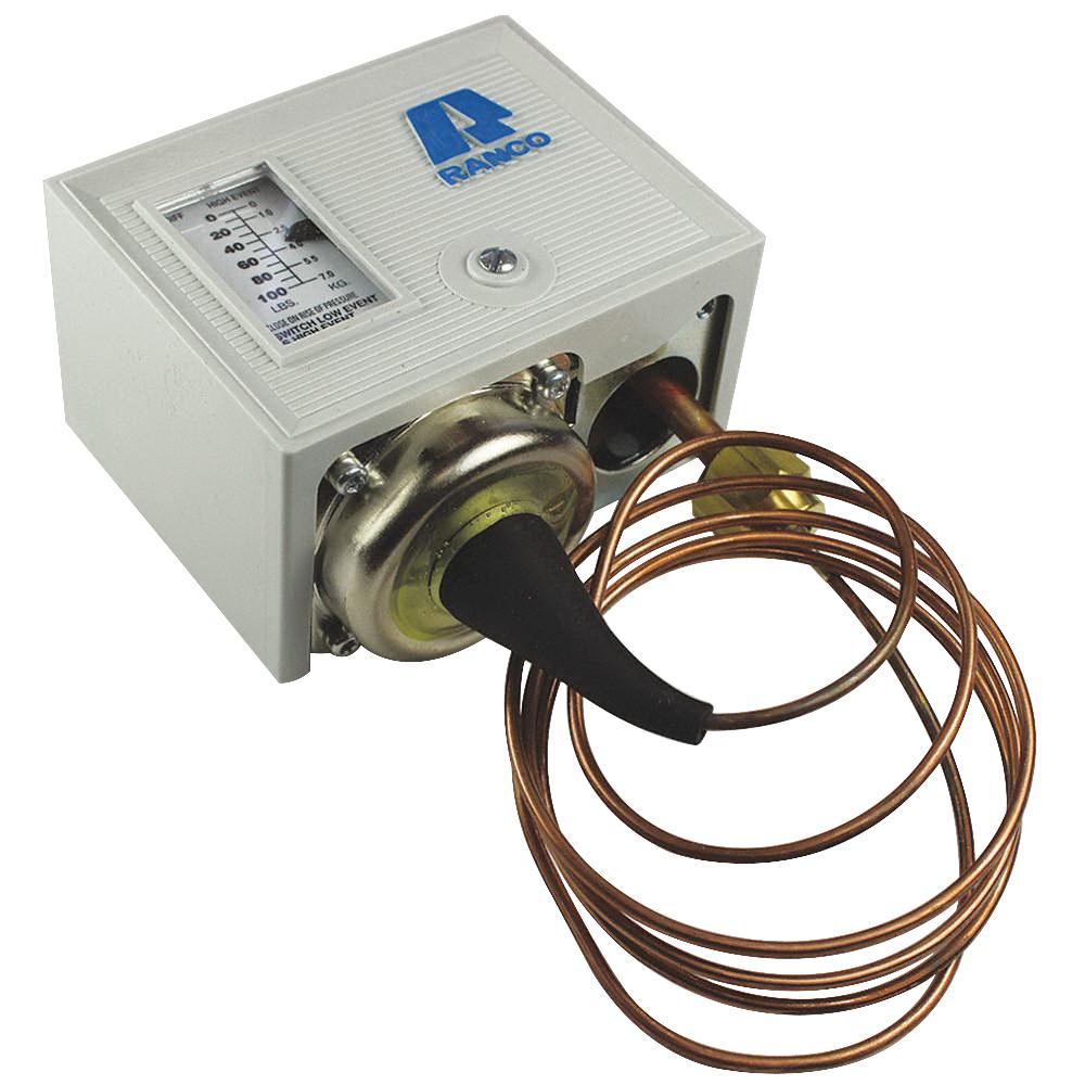 Ranco O16-261 Low Pressure Control, 1/4 in Nominal, SAE Flared Nut, SPDT, 10 inHg - 100 lb/sq-in, 10 psid