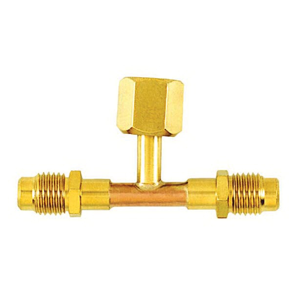 C&D Valve CD9602 Access Tee Valve, 1/4 in Nominal, Male Flared x Male Flared x Female Flared Connection