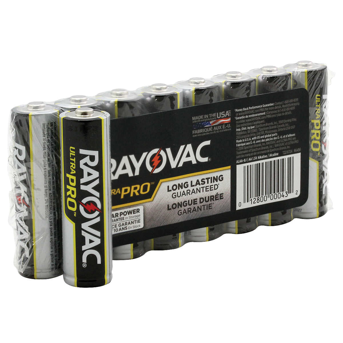 RAYOVAC® AL-AA-8J Ultra Pro Battery, AA, Alkaline Battery, 2500 mAh Battery Capacity, 1.5 V Nominal