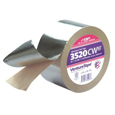 3M™ Venture Tape 70-0089-1578-0 Foil Tape, 3.7 mil Thick, 3 in W, 50 yd L, Silver, Acrylic Adhesive