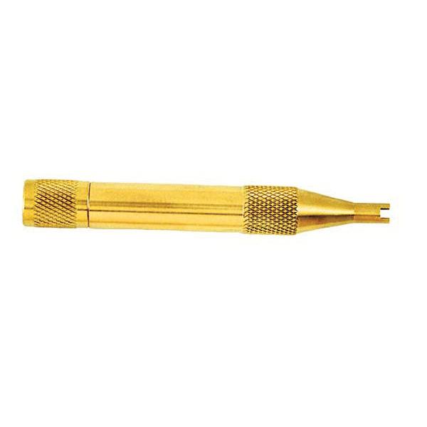C&D Valve CD3813 Core Container With Wrench, 5 in L, 3 in W, Brass