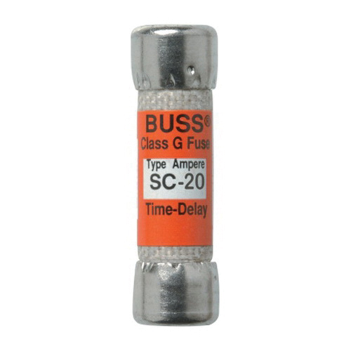 Bussmann SEC 20 Time Delay Fuse, 20 A, 600 VAC, 170 VDC, 100 kA at 600 VAC, 10 kA at 170 VDC Interrupt, Class: G