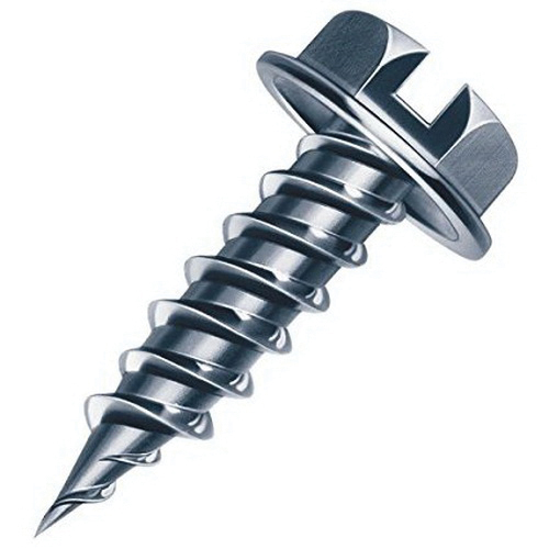 Duro Dyne® Super Saber 15124 Self Piercing Screw, #8 Thread, 1 in OAL, Hexagonal Head, 1/4 in Drive, Slotted Drive