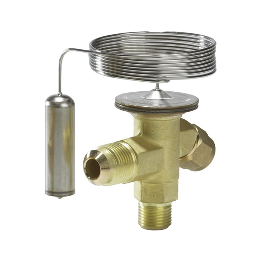 Danfoss 068Z3400 Thermostatic Expansion Valve, 3/8 x 1/2 in Nominal, Flared Connection, R-404A Refrigerant, Brass Body