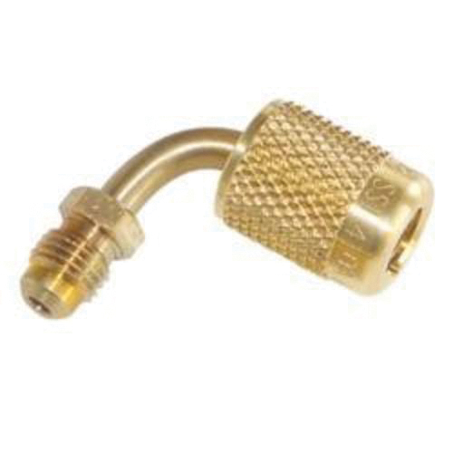 JB Industries 33113N Refrigerant Shut-Off Quick Coupler, 1/4 in Nominal, Quick Connect x SAE Connection, Brass Body