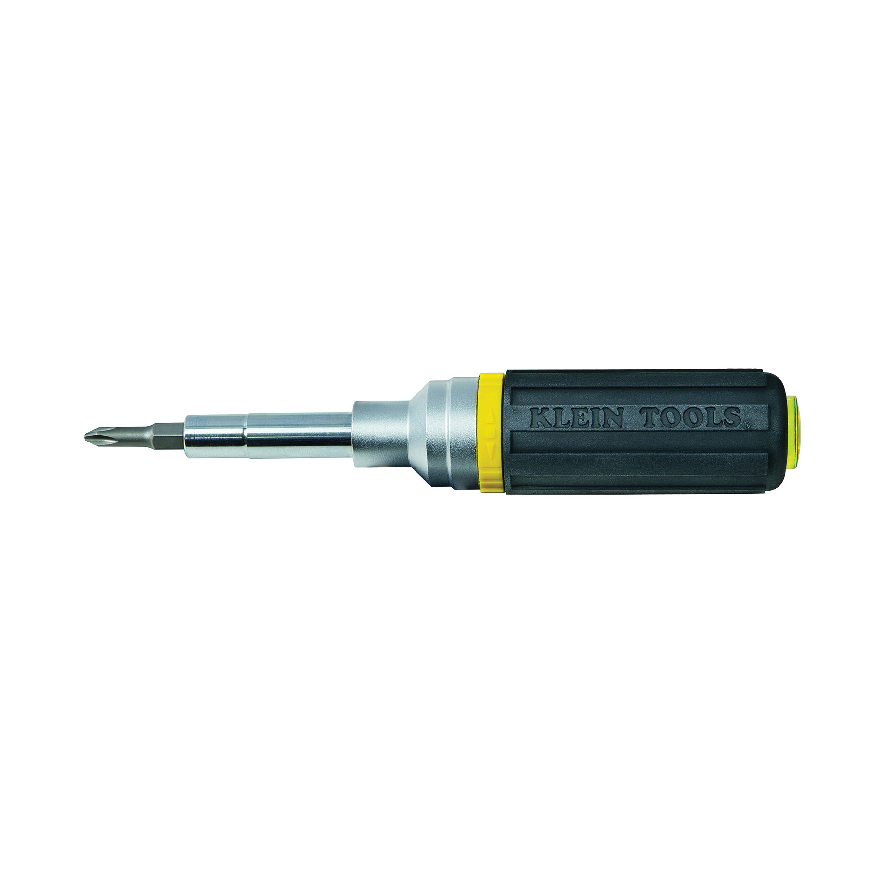 KLEIN TOOLS® 32558 Multi-Bit Screwdriver, Hex, Phillips, Robertson Square Recess, Slotted Point, 8 in OAL