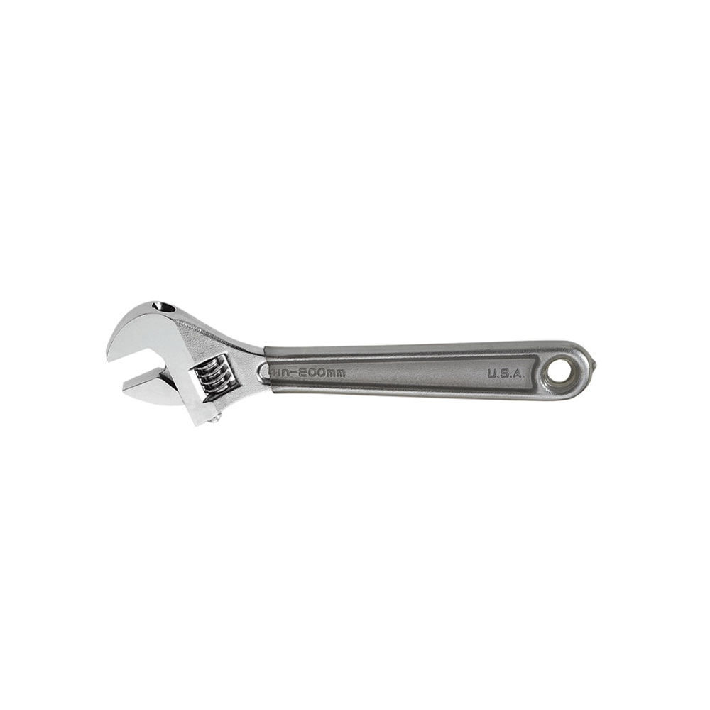 KLEIN TOOLS® D506-4 Adjustable Wrench, 4-1/2 in OAL, 1/2 in Jaw, Alloy Steel Jaw, High-Polished Chrome Jaw