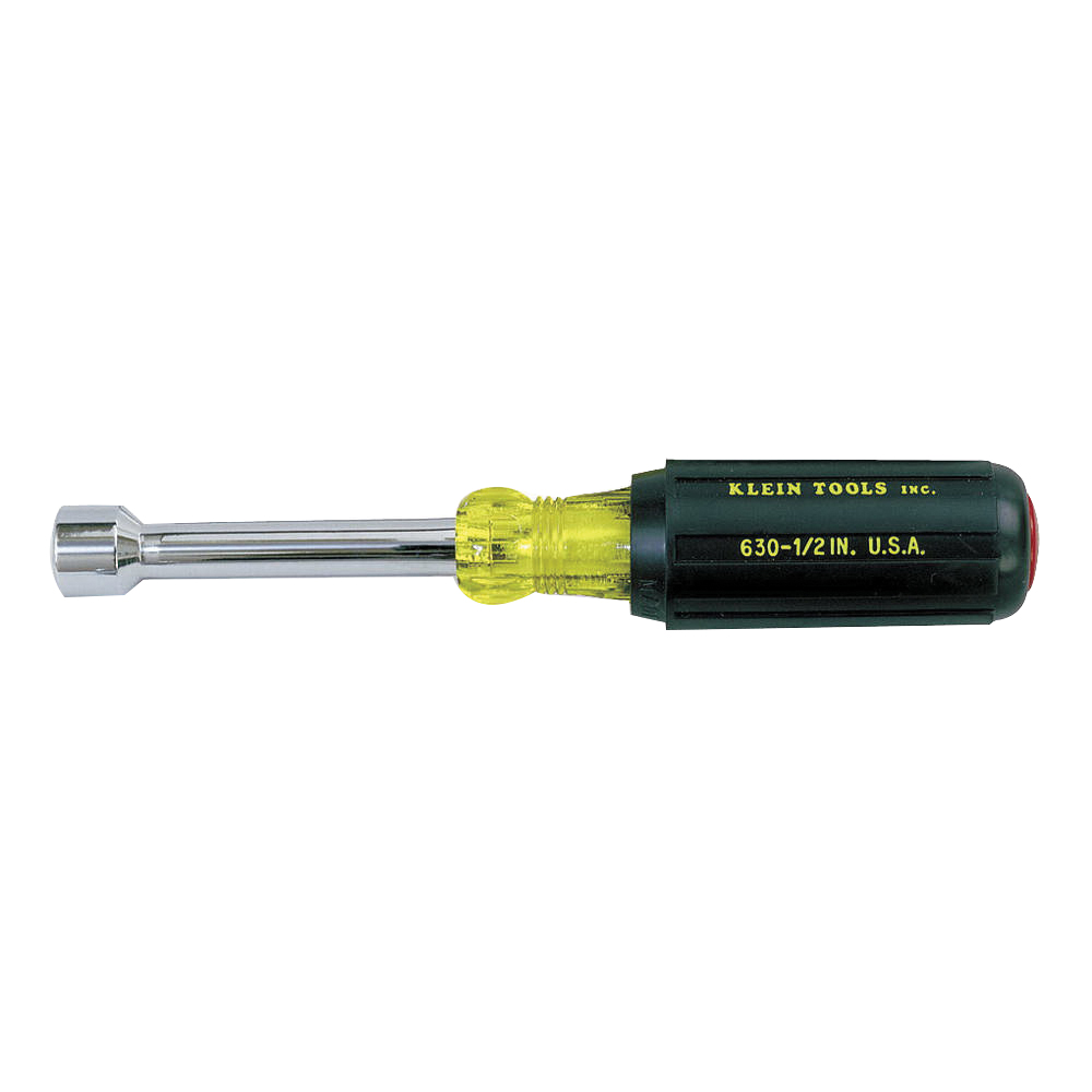 KLEIN TOOLS® 630-1/2 Nut Driver, 3 in Shank, Hollow Shank, 7-5/16 in OAL