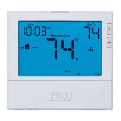 Pro1 IAQ T800 T805 Thermostat, 18 - 30 VAC, 1 - 1.5 A, 5-1-1, 7 day Program Programmability, 1 Heat/1 Cool -Stage