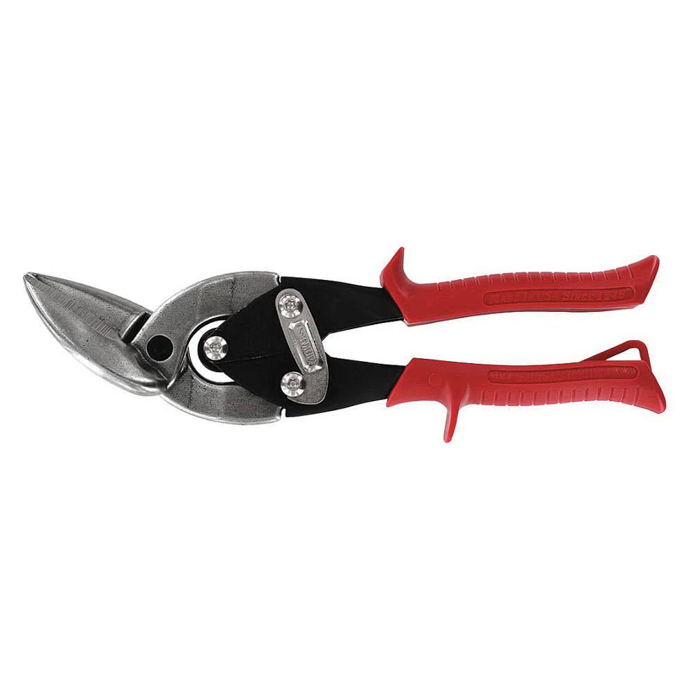 Midwest Snips® MWT-6510L Aviation Snip, 9-3/4 in OAL, 1-1/4 in L Cut, Steel Blade, Ergonomic Handle, Red Handle