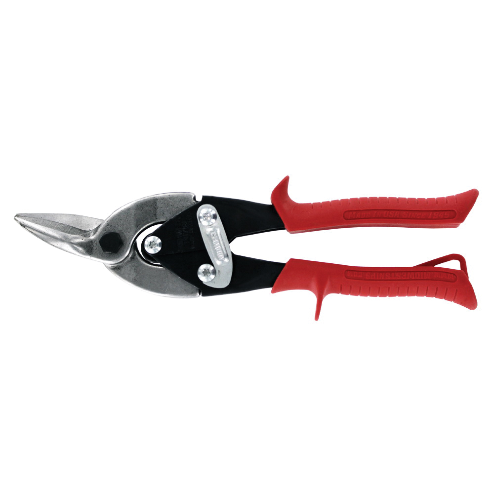 Midwest Snips® MWT-6716L Aviation Snip, 9-3/4 in OAL, 1-1/4 in L Cut, Steel Blade, Ergonomic Handle, Red Handle