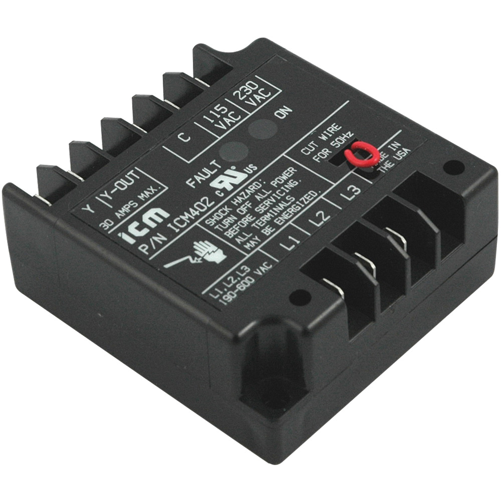 ICM™ ICM402C Phase Monitor, 190 - 600 VAC Input, 115/230 VAC Control, 30 A NO Contact, 3 Phase