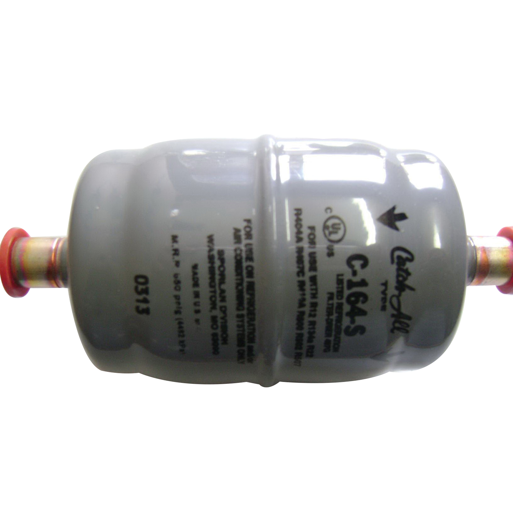 Sporlan® Catch-All® 401023 Liquid Line Filter Drier, ODF Solder Connection, 16 cu-in Volume, 33 sq-in Surface Area