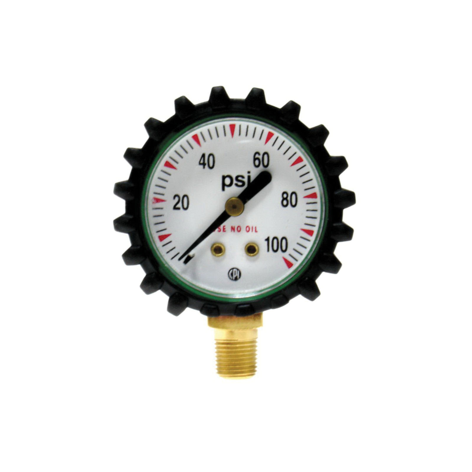 UNIWELD® G49D Replacement Pressure Gauge, 1-1/2 in Dial, 0 to 100 psi Measuring Range, 3-2-3 % Accuracy