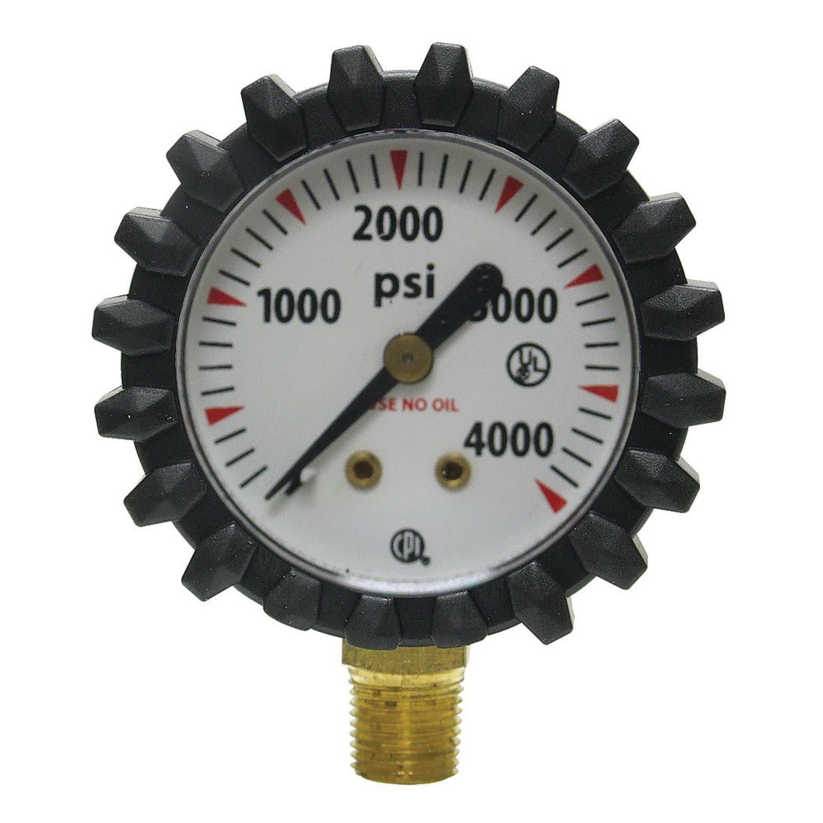 UNIWELD® G56D Replacement Gauge, 1-1/8 in Dial, 0 to 4000 psi Measuring Range, 3-2-3 % Accuracy, 1/8 in Connection