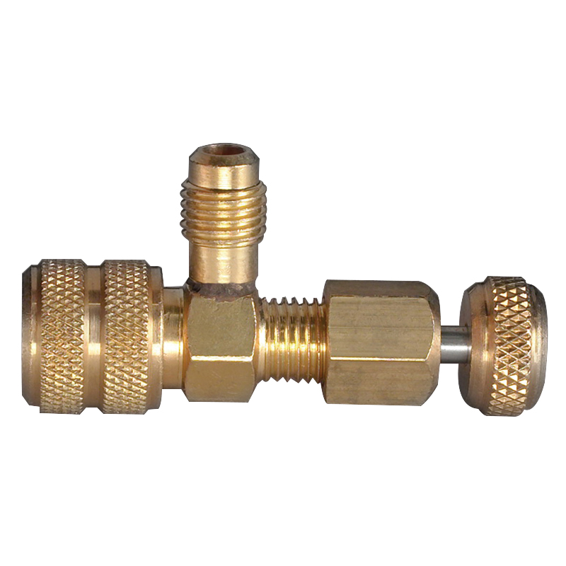 Yellow Jacket® 18993 Core Depressor Gas Retention Valve, 1/4 in Nominal, Female Flared x Male Flared Connection