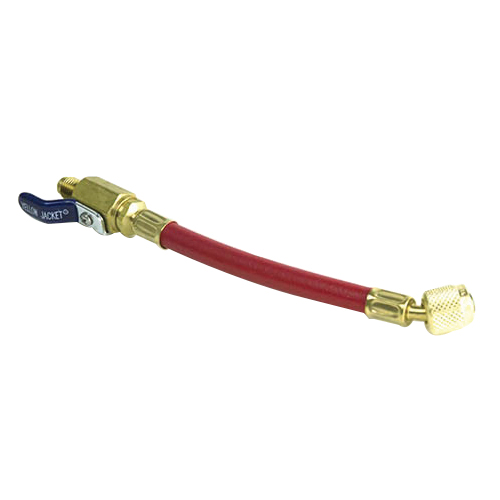 Yellow Jacket® 25602 Low Loss Adapter Hose Assembly, 1/4 in FlexFlow Nominal, 9 in L, Red