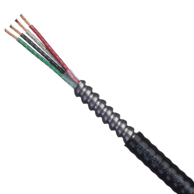 Honeywell Spinalcord 10753908 THHN/THWN Metal Clad Cable, 600 V, 4 -Conductor, 14 AWG Conductor, 50 ft L